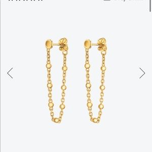 Movado Gold Ball & Chain Earrings